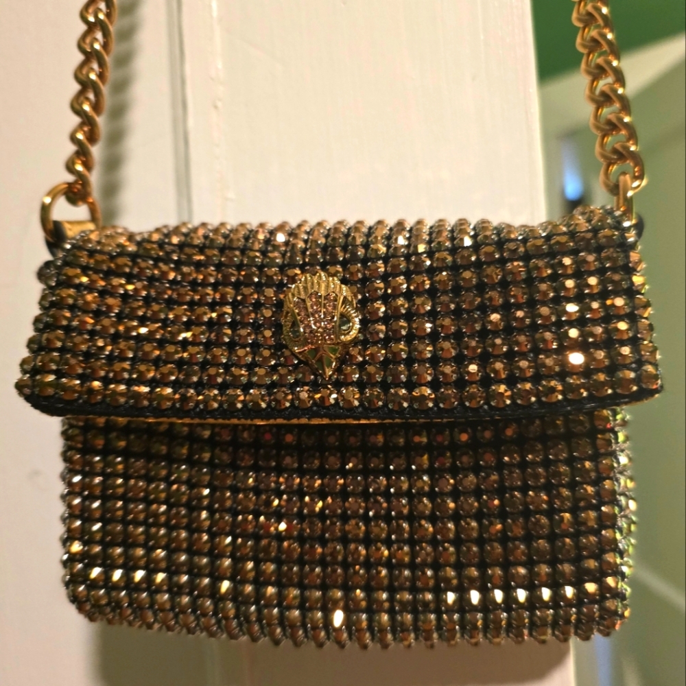 NWOT Kurt Geiger London mini party shoulder bag in gold